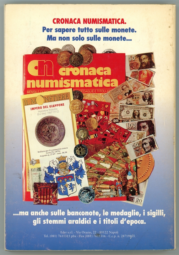 Catalogo prezzario di antiche azioni obbligazioni polizze assicurative ed altri vecchi documenti finanziari d’Italia - Retro