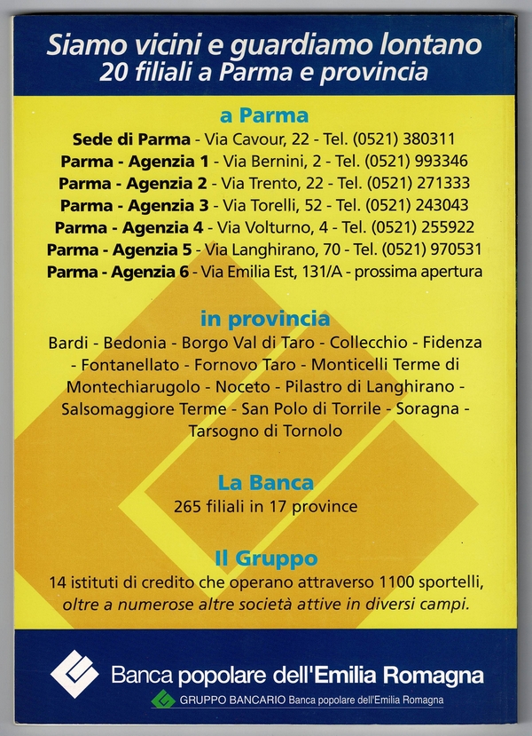 Storia della Banca degli stati Parmensi (1854 -1861) - Retro